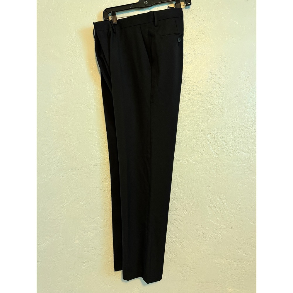 Haggar Mens Straight Fit Premium Stretch Dress Pants‎ Black Size 36 x 32